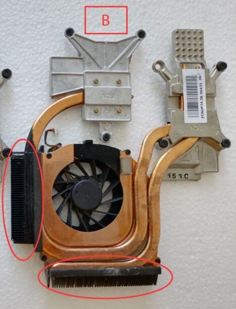 Original ordenador portátil disipador ventilador de refrigeración para HP DV6 DV7 DV7-2000 2100 DV7-3000 DV6-2000 DV6-2100 disipador CPU 600868-001 584244-001: B SET