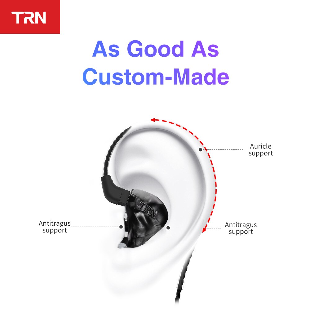 TRN IM2 1DD + 1BA Hybrid In Ear Oortelefoon HIFI DJ Monitor Running Sport Oortelefoon Oordopje Headset Met 2PIN Afneembare TRN IM1 V80