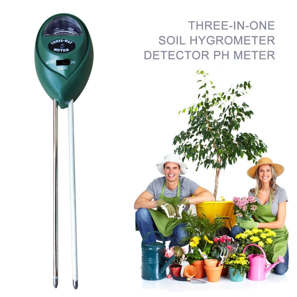 Udendørs hygrometer jord ph tester fugt lysmåler 3 in 1 ph detektor analysator pointer jord sensor til haveplante jord