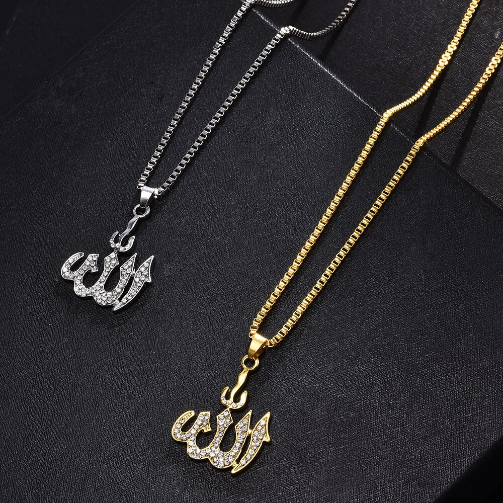 Mode Moslim Allah Gouden Kettingen Vrouwen Lange Trui Keten Ketting Hanger Vrouwelijke Sieraden Boho Accessoires