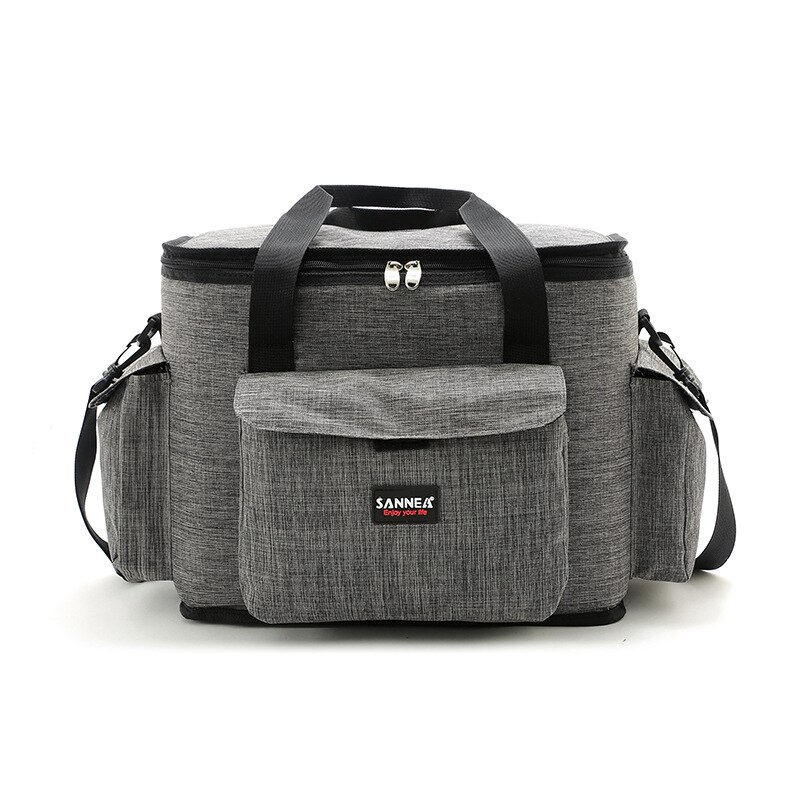 Saco refrigerando macio isolado do almoço do piquenique do saco do refrigerador grande para acampar/churrasco/atividades exteriores da família, cinza