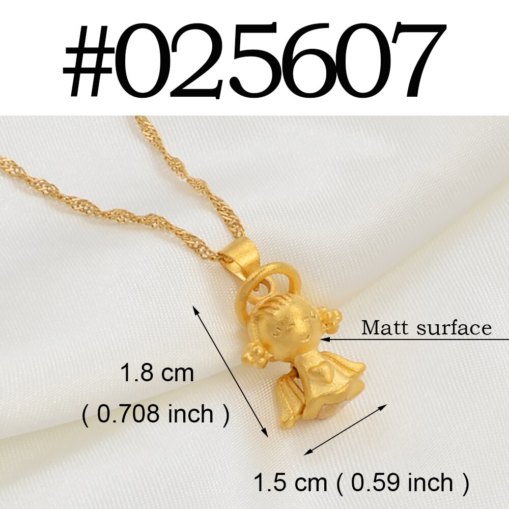 Anniyo Charm Butterfly,Heart,Dolphin,Rose Flower,Peacock &amp; Angel Pendant Necklaces Stylish Party accessories Jewelry #025107: Matt Angel / 60cm or 23.6 Inches