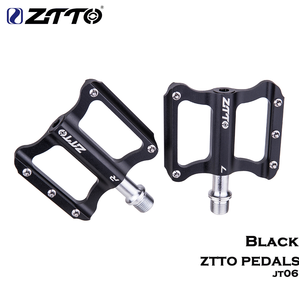 ZTTO Fahrrad Ultraleichtes Anti-Rutsch-Pedal 2 abgedichtetes Lager MTB Rennrad Pedal CNC Faltrad Pedale Flache breite Plattformpedale: WHITE
