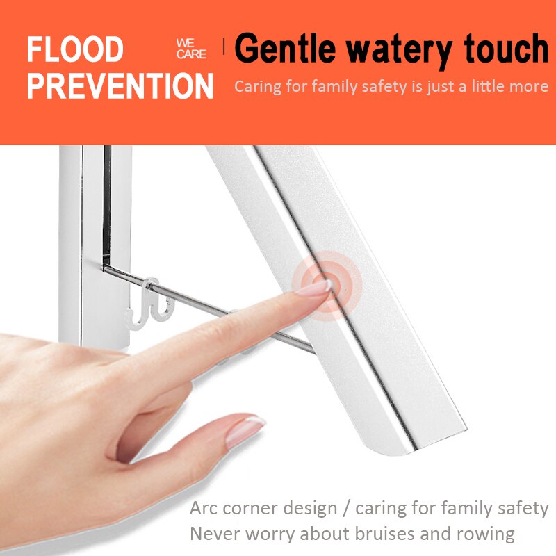 Balcony Space Aluminum Foldable Clothes Drying Laundry Rack Punch-free Hanging Clothes Bathroom Invisible Telescopic Drying Rack