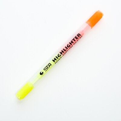 6 stk/parti 2 farver dobbeltspids highlighter gør-det-selv tuschpenne til skole bullet journal forsyninger skrivetegning tusch: B-sta -3130f