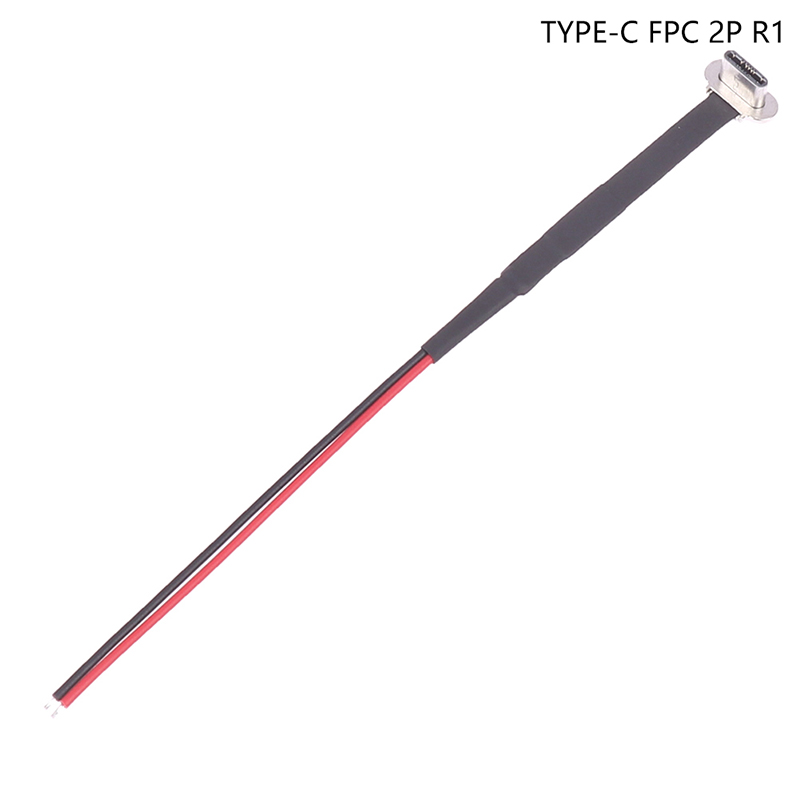 Conector Micro USB tipo C FPC, 2 pines, 3 pines con resistencia R1, Cable plano suave, Cable de carga macho, extensión de Cable de carga rápida para teléfono: Multicolor