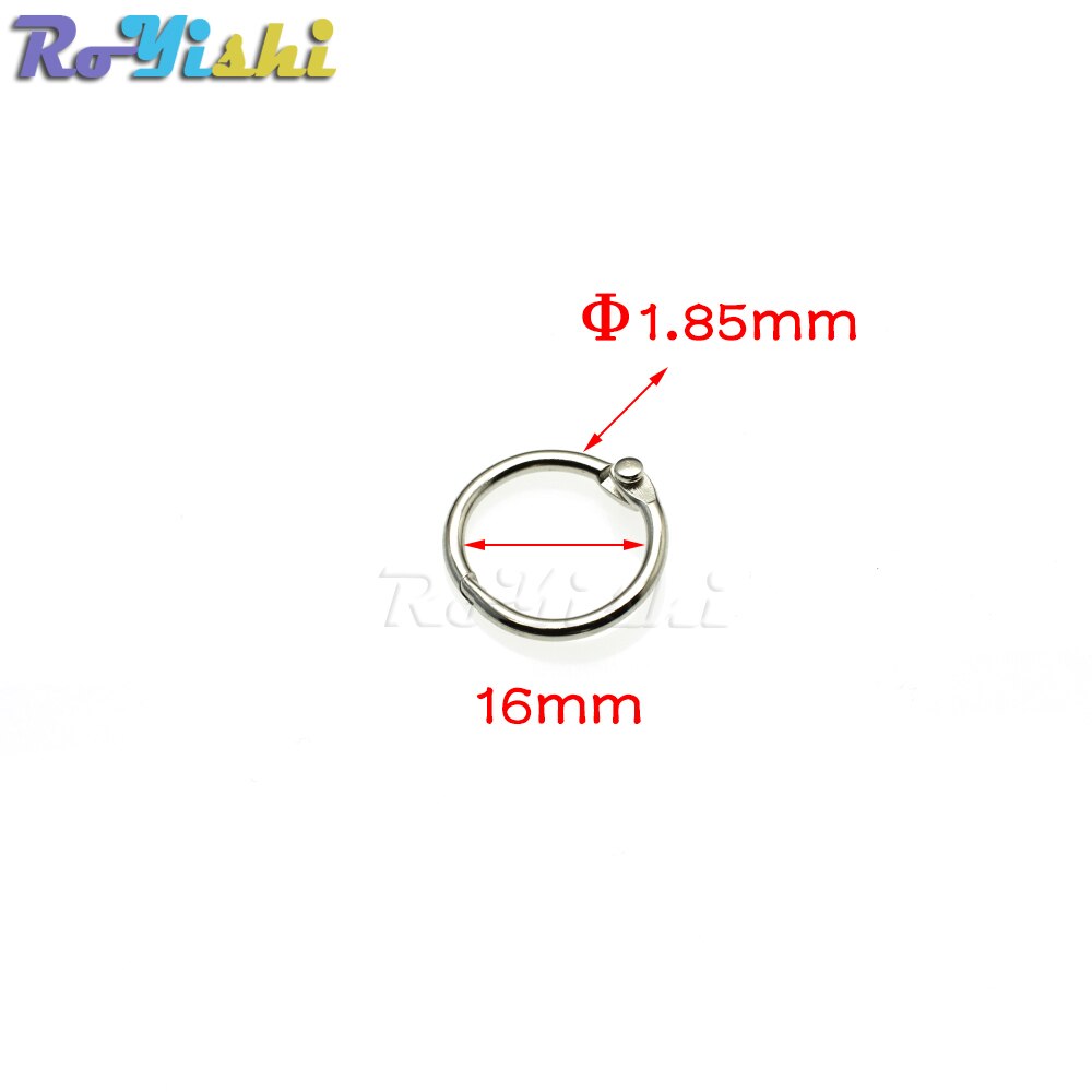Losbladige Boek Bindmiddel Scharnier Snap O Ring Vergrendeling Sleutelhanger Metalen Ambachtelijke Onderdelen: 500pcs / Inner Dia 16mm