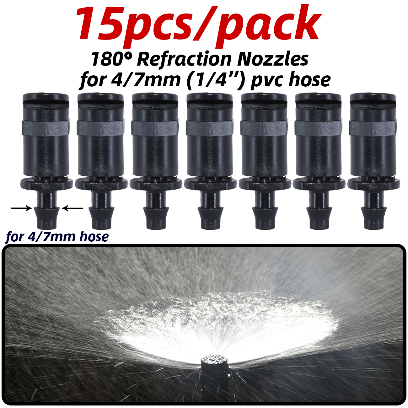 Ugelli regolabili per nebulizzazione di serra con connettore da 1/4 '' per kit sistema di irrigazione da giardino per irrigazione a goccia bonsai di fiori: Di Colore Giallo chiaro