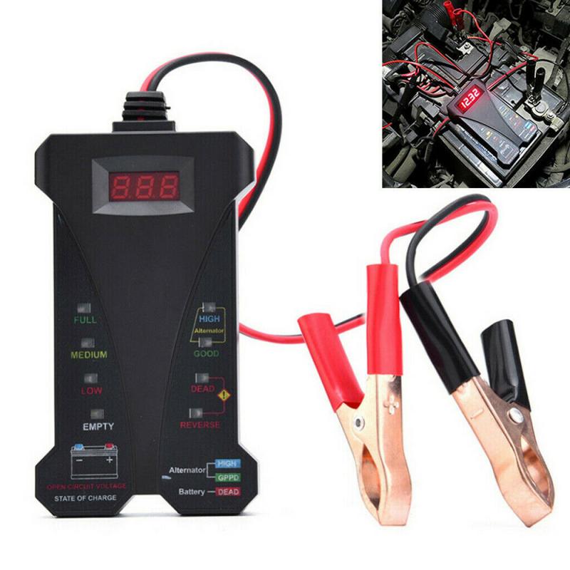 Mini 12v testador de bateria carro alternador testador digital 8 luzes led display ferramenta diagnóstico do carro testador bateria automóvel para carro