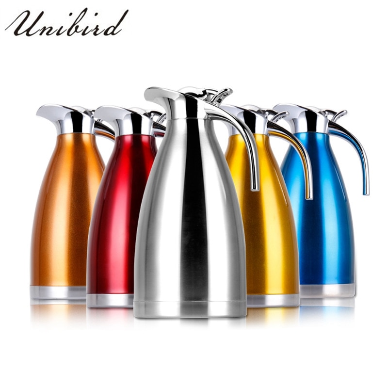 Unibird 2L/1.5L Stainless Steel Double Vacuum Thermal Water Kettle Thermos Coffee Pot Cold Insulated Bottle Household Camping