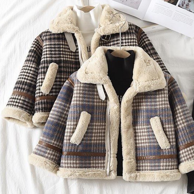 Novo menino jaquetas inverno lã espessura crianças casacos outerwear outono inverno 2021bbt0017