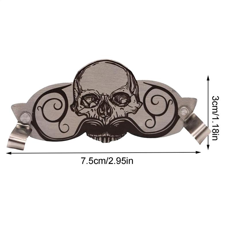 Protège-Moustache en Acier Inoxydable, de Crâne, Décoratif, Innovant, Multifonctionnel, pour Boisson
