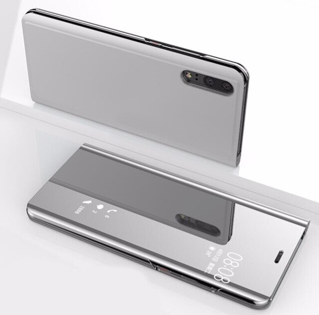 Flip Translucent Mirror Luxury Cover Stand Hard Phone Case For Samsung Galaxy Note 9 Note9 Not SM N960 N960F SM-N960 SM-N960F: Silver