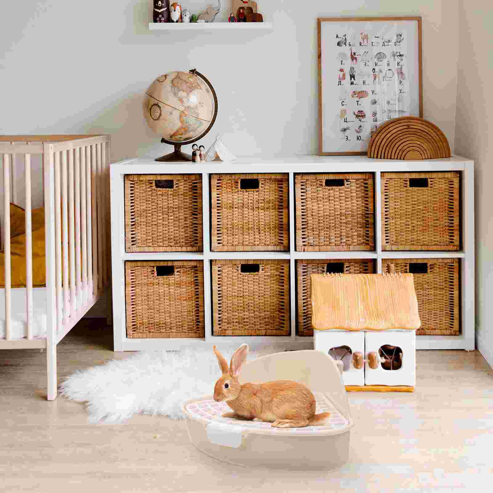 Rabbit Litter Box Plastic Small Animals Potty Corner Toilet Litter Container