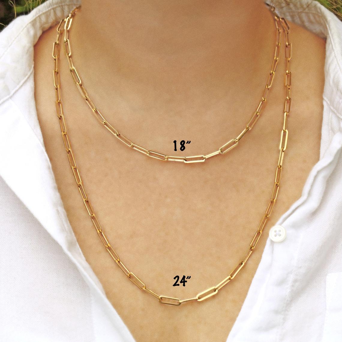 Paperclip Link Chain Vrouwen Ketting Rvs Goud Kleur Collier Voor Vrouwen Mannen Sieraden