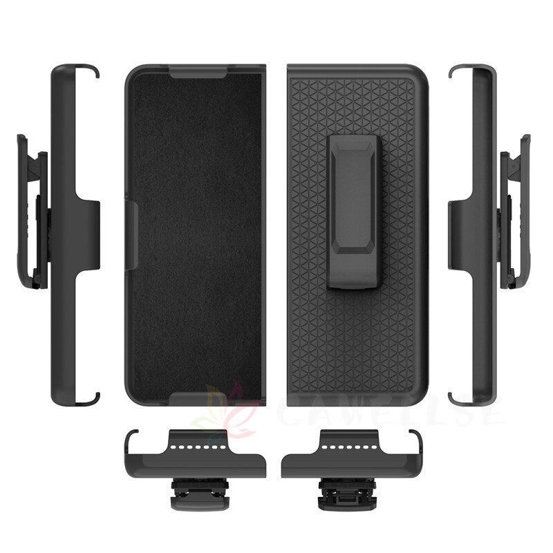 Leather Phone Case with Clip for Samsung Galaxy Z Fold 3 5G Snap-On Cover with Rotating Belt Holster Combo Kickstand Z Flod3