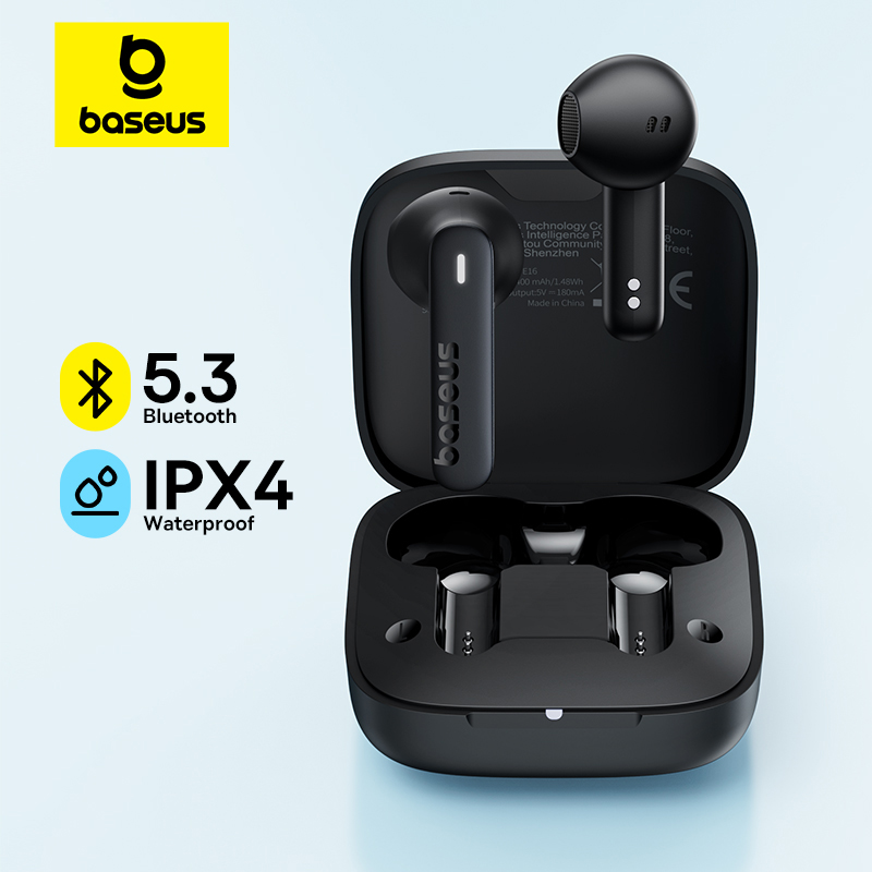 Baseus Bowie E16 słuchawki bezprzewodowe Bluetooth 5.3 TWS słuchawki douszne IPX4 wodoodporne słuchawki 30H czas odtwarzania 13mm sterownik słuchawki HIFI
