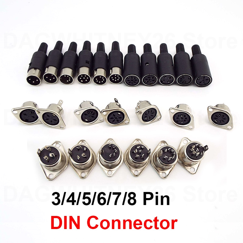 Adaptateur Audio DIN 3/4/5/6/7/8 broches, prise mâle femelle avec poignée en plastique, prise femelle, connecteur de châssis monté sur panneau U26