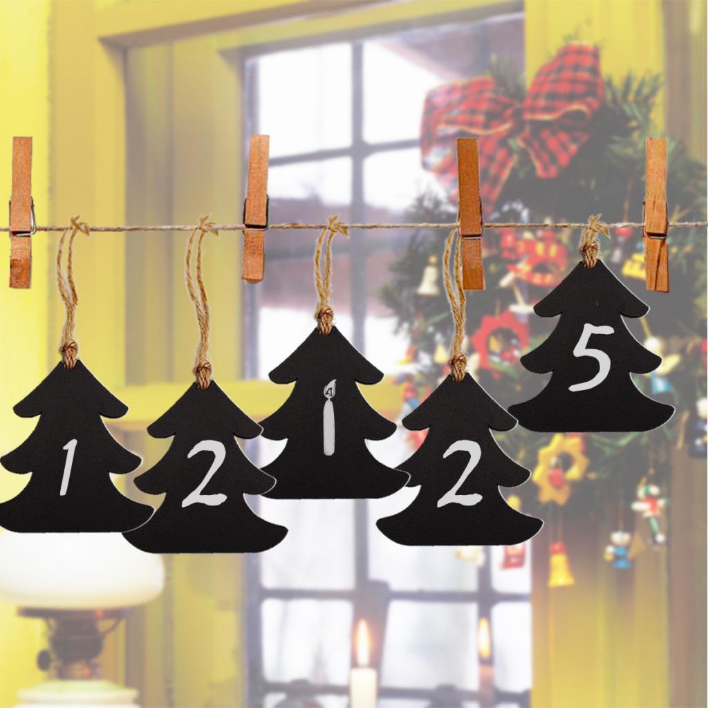 Pack 10 Retro Hanging Christmas Tree Chalkboard Home Decoration