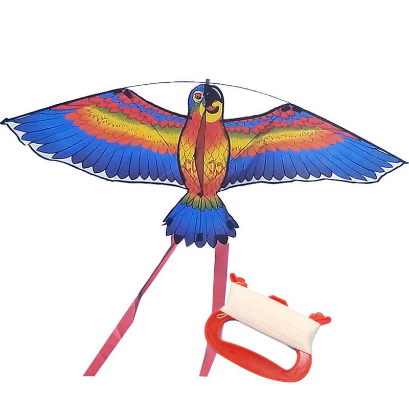 Cometa de loro para despegar, de viento normal, con patrones elegantes, clásica