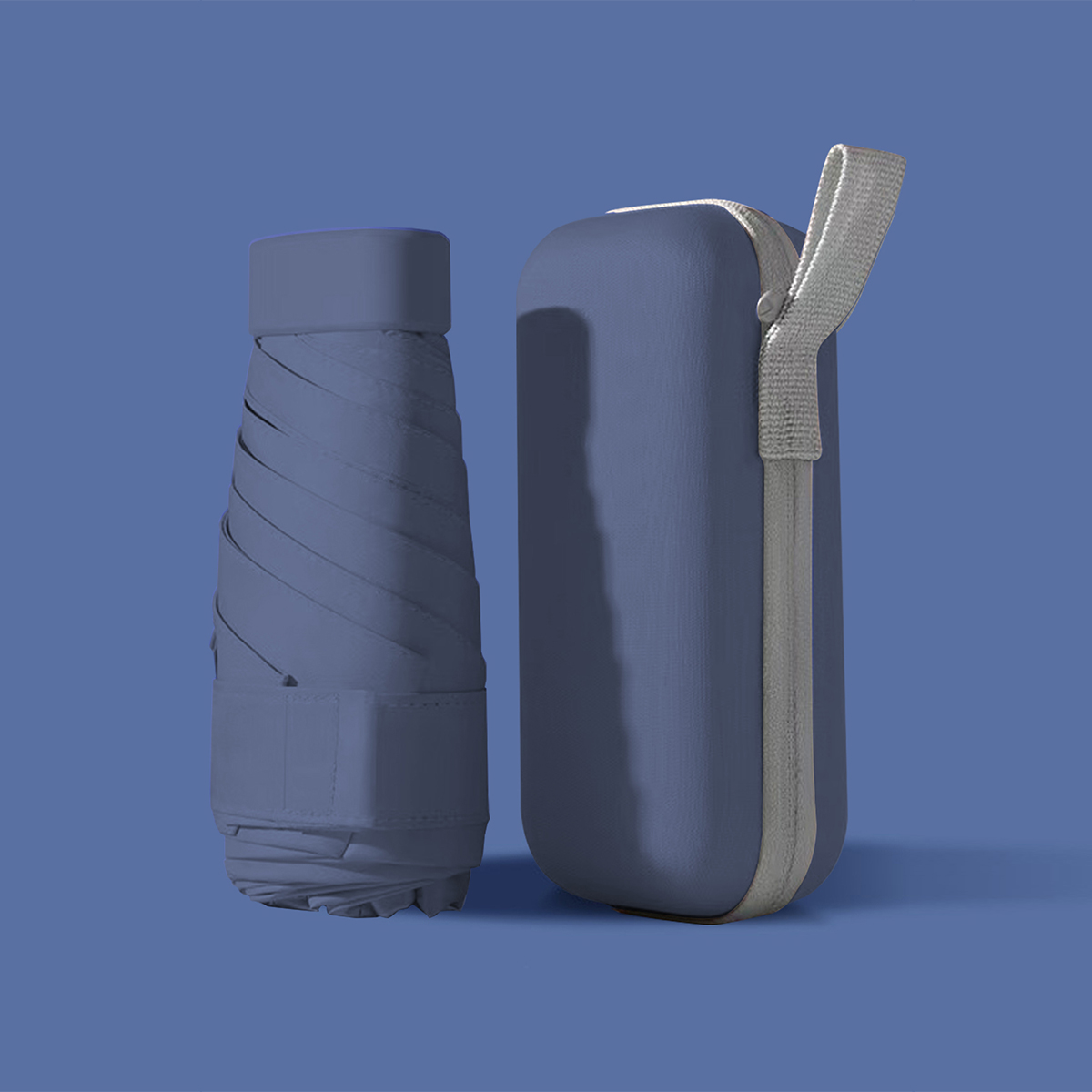 Xiaomi mini Ombrello Tascabile Compatto per Donna Leggero 5 Pieghevole Protezione Solare suola e Pioggia Piccola Borsa per Carte Ombrelli Paraguas: Blu