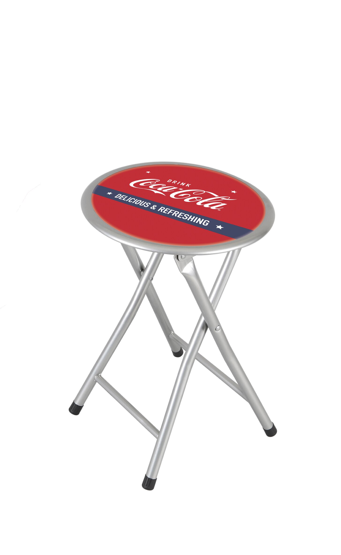 thesecrethome.es Taburete Plegable - Coca-Cola – 44x45x79cm – Decoración Salón Habitación Oficina (Rojo Cocacola Simple): Rojo-Azul