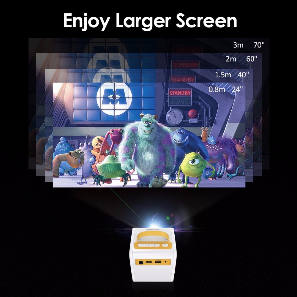Excelvan Q2 Mini Projektor 700 Lumen freundlicher Bildung freundlicher Eltern-Art Tragbare Projektor Mini LED TV Hause beamer
