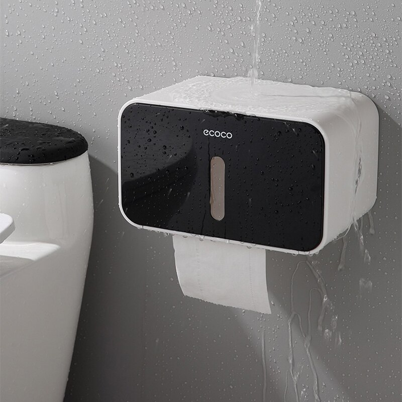 ecoco Waterproof Toilet Roll Holder,Toilet Paper Box,Bathroom Storage,Wall Mounted Tissue Box, Paper Roll Holder for Hotel Home