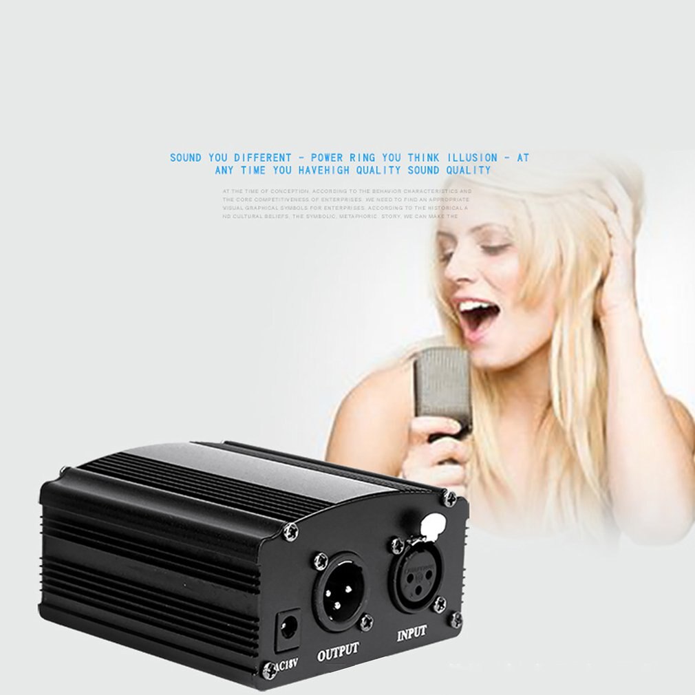 48V Phantom Power Dedicated Capacitance Recording Microphone Sound Card K Song Microphone External Adapter