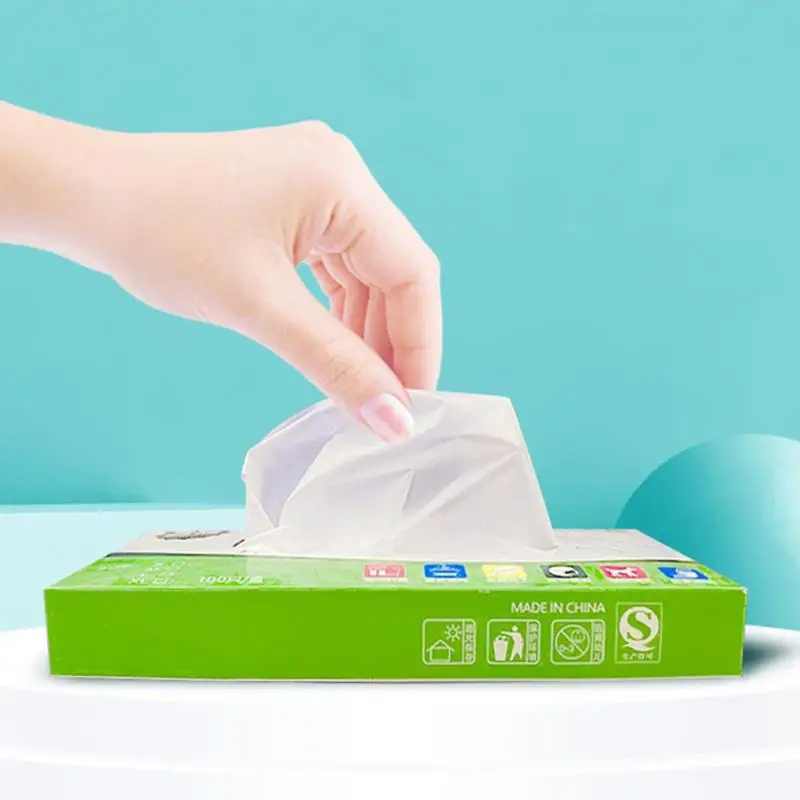 Gants de poulet en plastique transparent, 100 pièces/boîte, en TPE, pour la cuisine au barbecue, la maison, sanitaire, pour livres