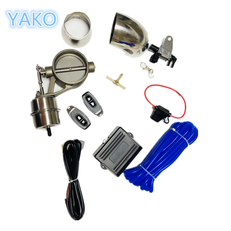 1 sæt rustfrit stål kontrol udstødningsventil/afbrydelse trådløs fjernbetjening switch til bil udstødning kontrol sæt 51.60.63.70.76mm