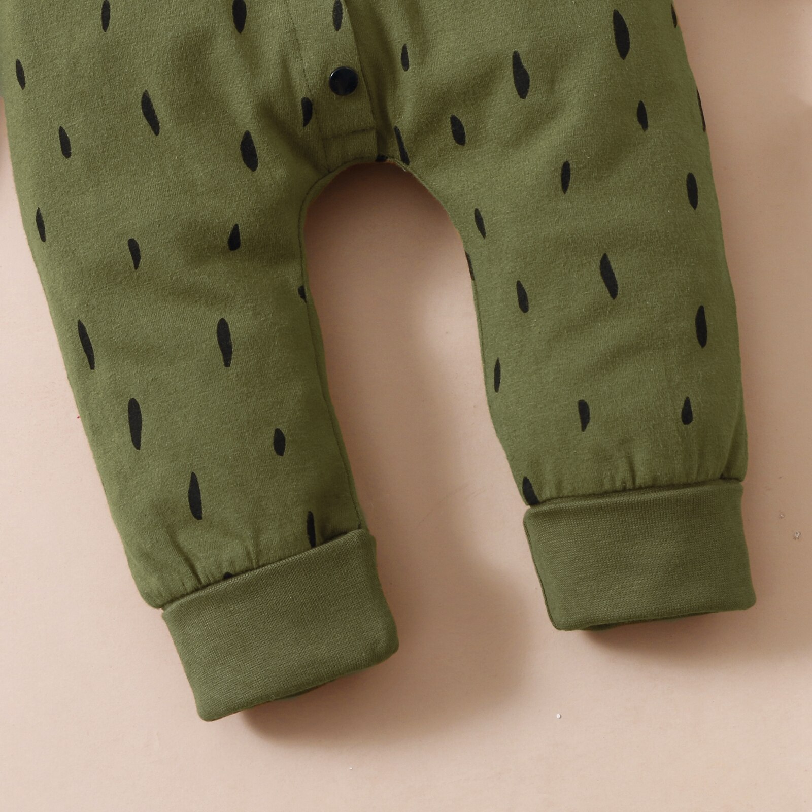 Baby Meisjes Jongens Single-Breasted Jumpsuit, Lente Herfst Dot Printing Lange Mouwen Cartoon Oren Decoratie Hooded Romper