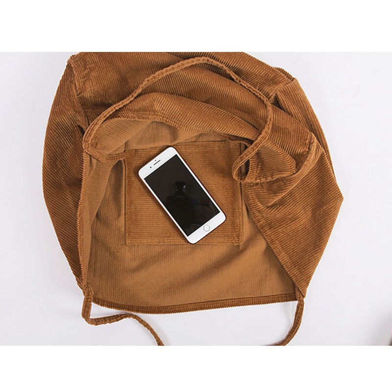 Tjock Manchestertyg Casual Tote Bag - Shopping, Skola, Fest, Strand, Resa - 38x38x23cm