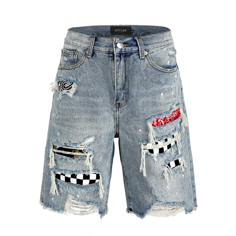 GUAPI GVAPI MMXV DESTROYER DENIM SHORTS BLUE