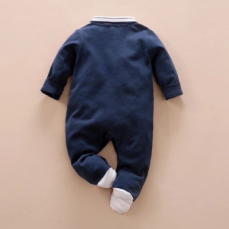 PatPat Summer and Spring Baby Boy Gentleman Style Polo Collar Long-sleeve Jumpsuit Baby Boy Clothes