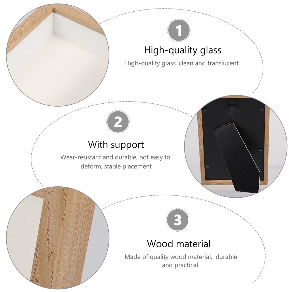 1Pc Dried Flower Photo Frame DIY Wooden Picture Specimen Frame Desktop Ornament