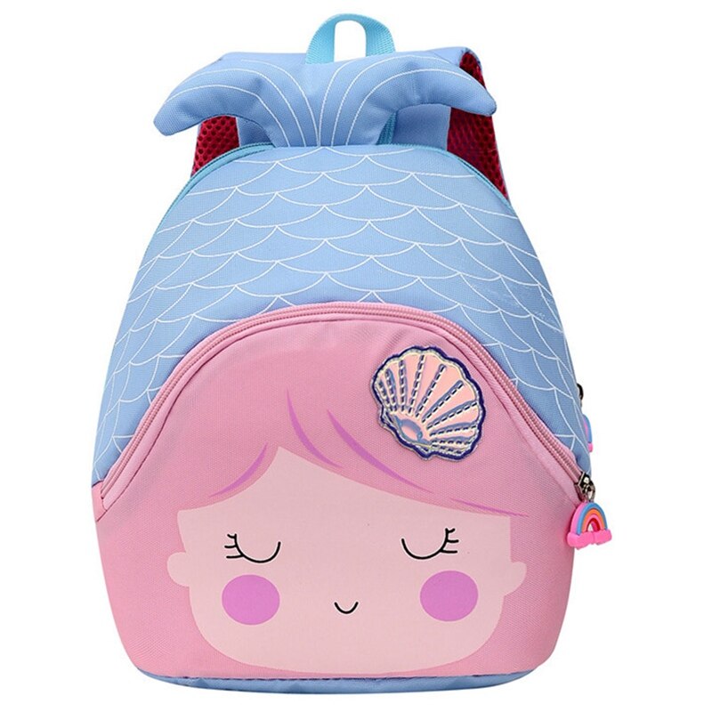 Cartoon Mermaid Child Girl Backpack Fishtail Cute Mini School Bag Kindergarten Schoolbag Shoulder Bag For Kids: BL