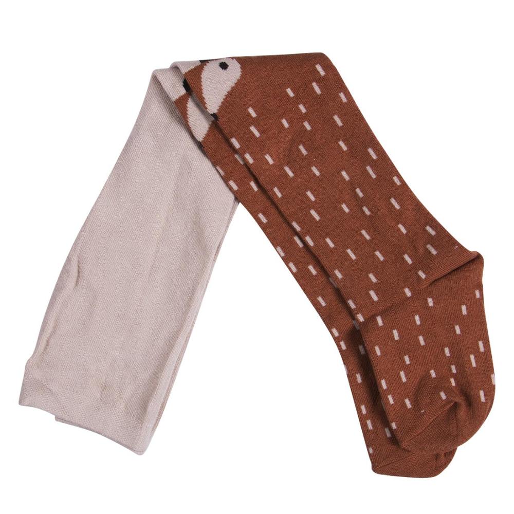 Bas en coton imprimé en renard | Collants mignons pour bébés, bas de dessin animé pour enfants, bas en coton tendance pour filles: yellow fox tights / 4 to 6 years