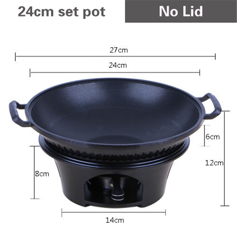 Little pot Japanese dry pot for restaurant Seafood pot pots for cooking Dry pot Restaurant special pot Non stick alcohol pot: 24cm set pot