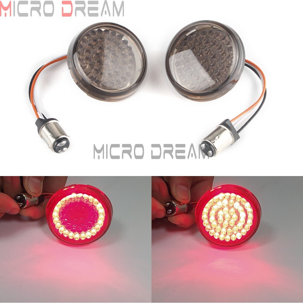 Vorne/Hinten LED 1157 Blinker Lauf Bremse Lichter Einsätze Für Harley touren Straße Electra Straße gleiten Softail Sportster dyna: rot rot