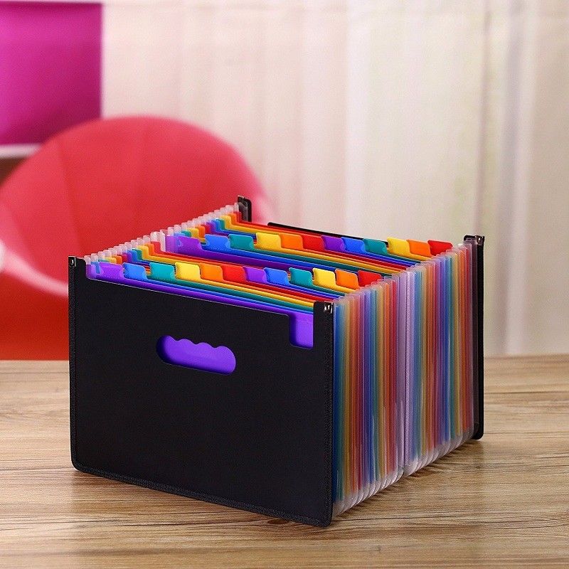 13/24 Layers Pockets Expanding File Folder Works Accordion Office A4 Document Organizer GT66