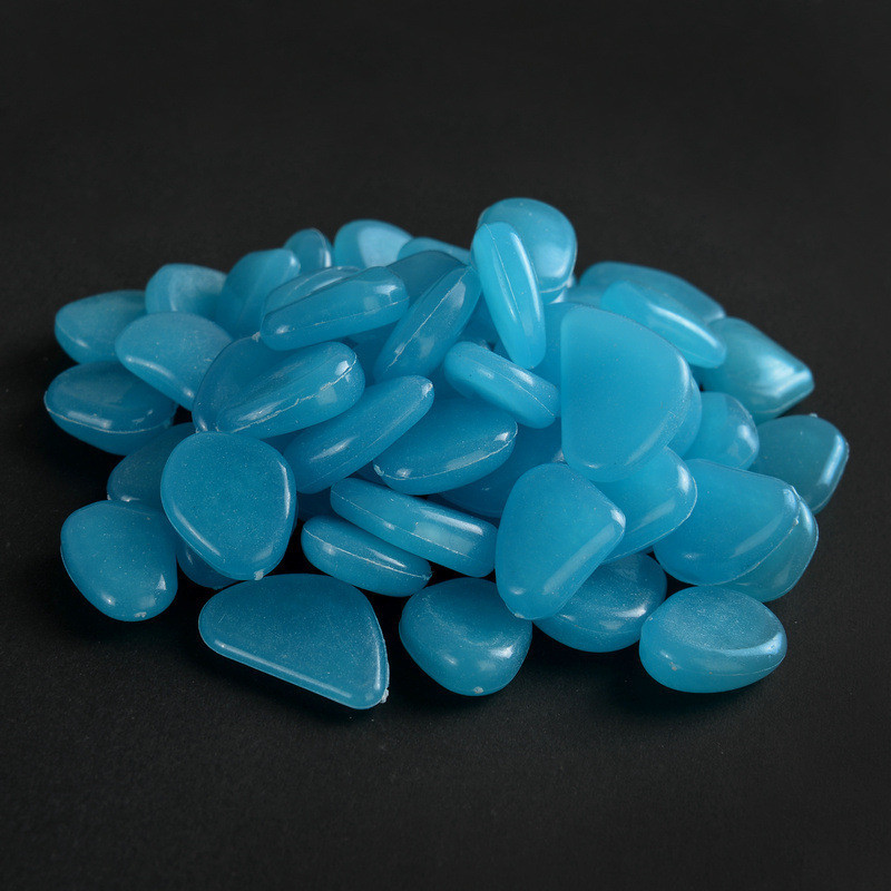 Piedras luminosas para decoración de jardín, guijarros decorativos que brillan en la oscuridad, para pecera al aire libre, piedras de guijarros, mezcla de colores para acuario, 50 Uds.