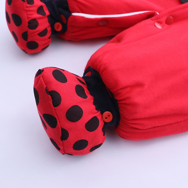 Winter Newborn Jumpsuit Printed Animal Baby Rompers Hoodie Clothes For 0-9M Boys Girls