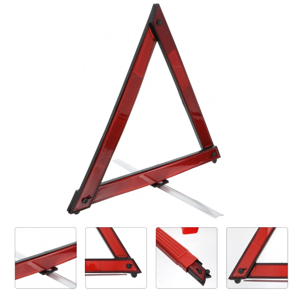 2pcs Auto Warning Sign Road Safety Tool Car Folding Triangle Safety Sign
