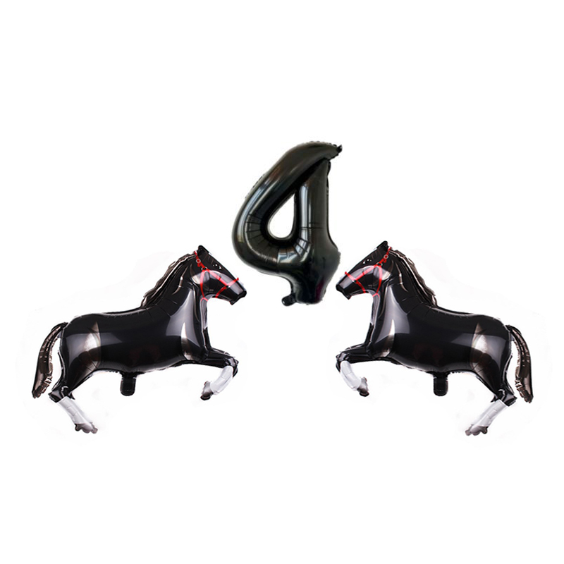 Decorazione per feste a tema cavallo impostato di palloncini con numero di cavallo Stoviglie usa e getta Tema cowboy Compleanno Forniture per bambino doccia Bomboniera per bambini: Cioccolato