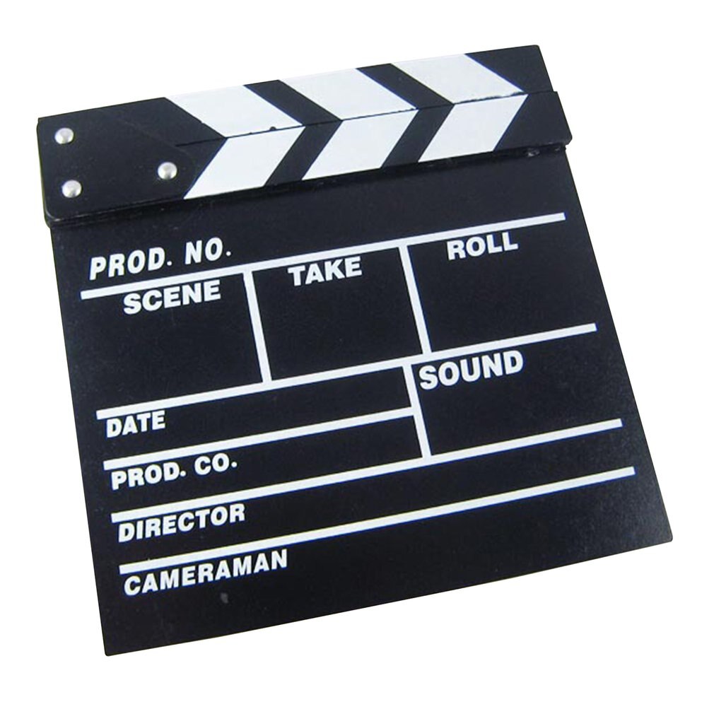 Director Video Acrylic Clapboard TV Film Movie Clapper Board Slate with Color Sticks 20*20cm