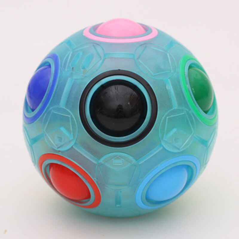 Pädagogisches Regenbogen Ball Puzzles Sphärische Magie Cube Spielzeug Erwachsene Kinder Kunststoff Kreative Fußball Zappeln Pädagogisches Spielzeug: Blau