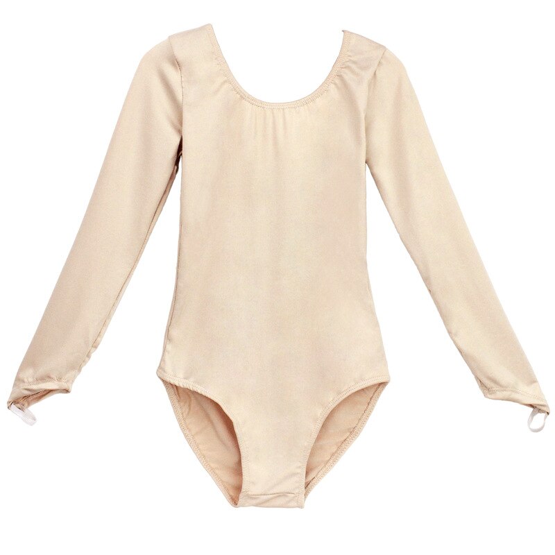Børn barn o-hals langærmet bodysuit piger hud nøgenfarvet langærmet nøgen ballet trikot voksne opvarmning dans undertøj