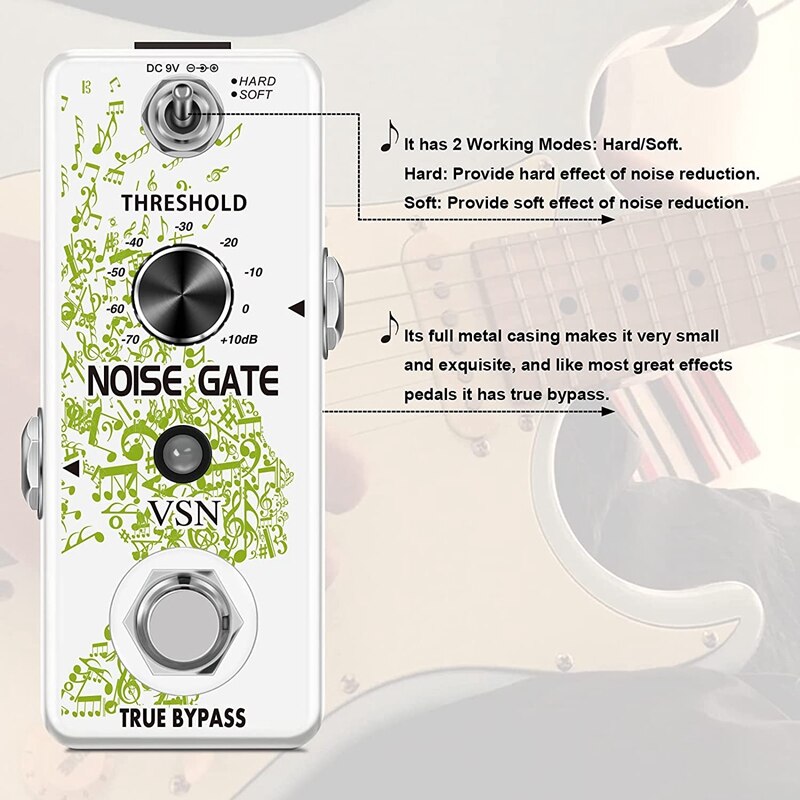 VSN Noise Killer Guitar Noise Gate Suppressor Effect Pedal with 2 Modes True Bypass
