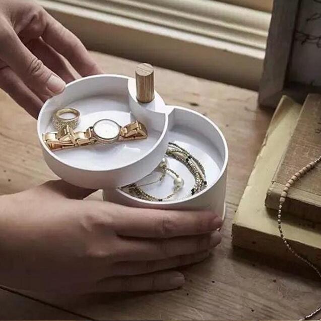 Wit Draaibare Opslag Lade voor Sieraden Trinket Ketting Armband Oorbel Slaapkamer Sleutelhouder Kaptafel Organizer: style one
